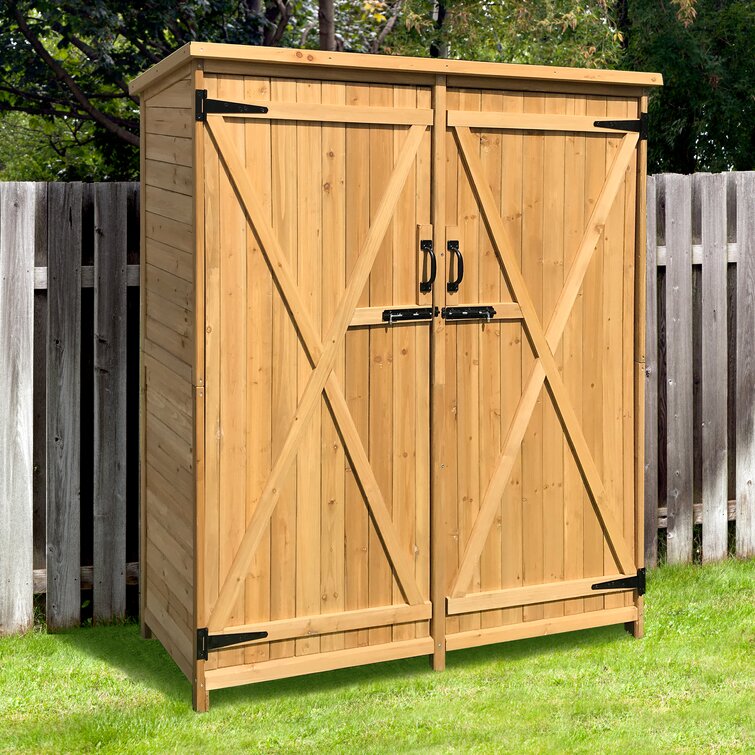 Bkb365 Outdoor Utility 4 Ft W X 2 Ft D Solid Wood Vertical Tool Shed Wayfair 6499
